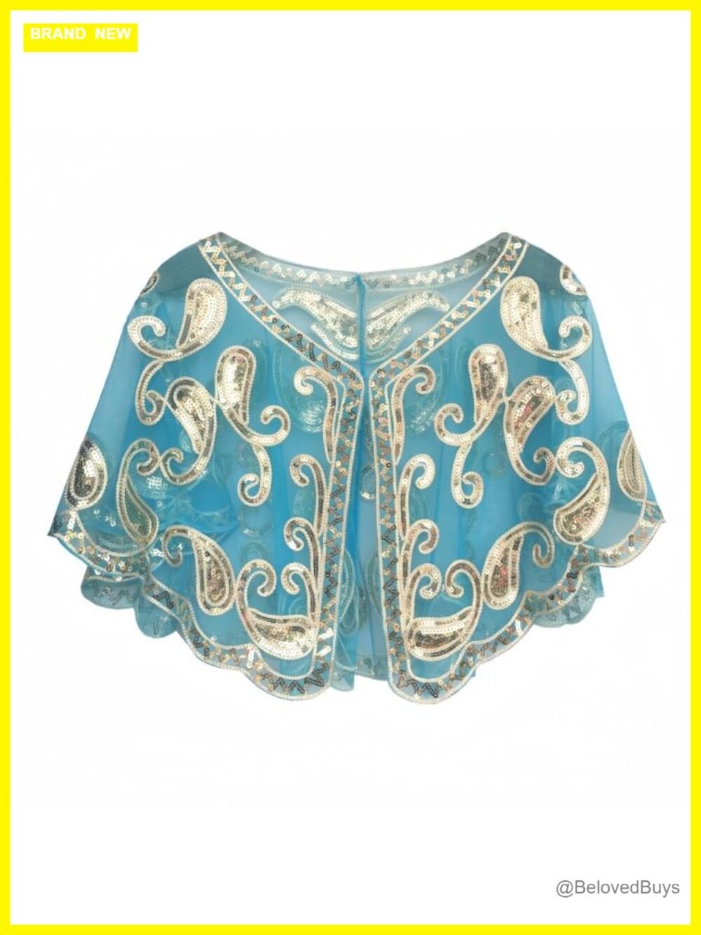 Sequin Beaded Shawl Wrap Gatsby Evening Cover Up
